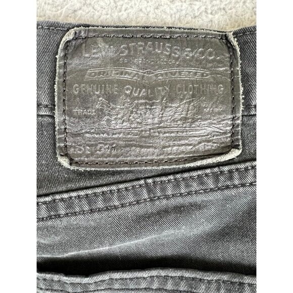 Levi’s Premium Stretch Slim Taper Jeans Black Big E 32x32 (Actual 30x29) USA - Picture 6 of 13